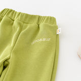 DINOSAUR Baby Casual Slogan Zipper Green Coat Pants