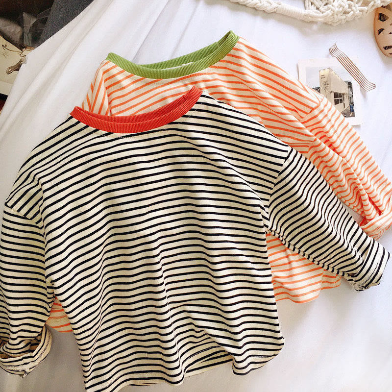 Toddler Striped Side Casual Sweatshirt