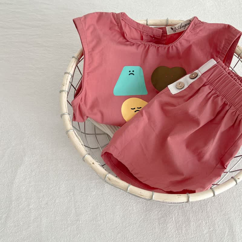 Toddler Emoji Tank Top and Shorts Set