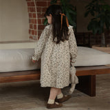 Toddler Girl Lace Lapels Retro Style Flower Dress