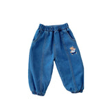 Baby Bear Embroidered Denim Pants
