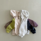 Toddler Color Block Hooded Zipper Coat
