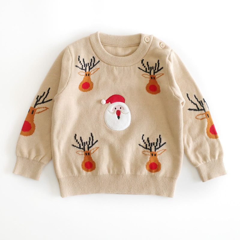 Toddler Santa Claus Elk Bear Christmas Knitted Sweater