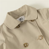 Toddler Girl Lapels Puff Sleeves Simple Coat