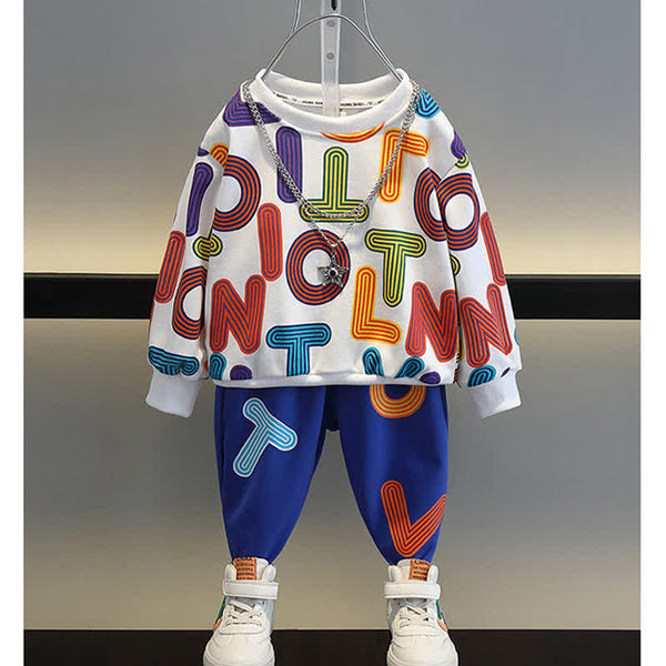 Toddler Boy Letters Sweatshirt and Pants Set