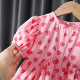 Toddler Girl Heart Puff Sleeve Dress