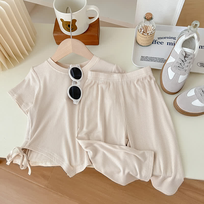 Toddler Girls Drawstring Irregular 2 Pieces Set