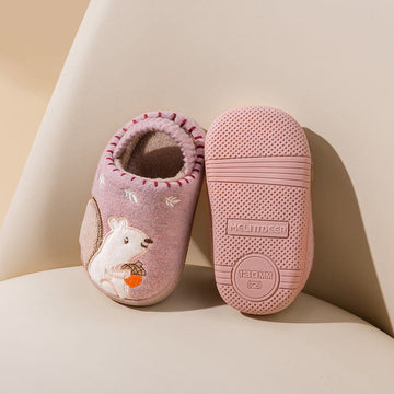 Toddler Fuzzy Squirrel Slippers
