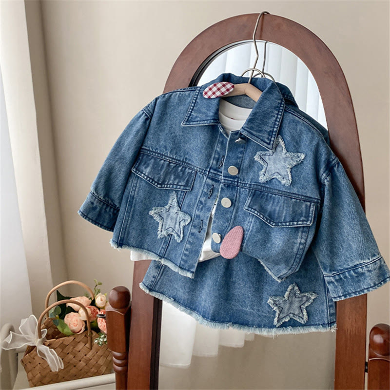 Toddler Girl Denim Star 2 Pieces Set