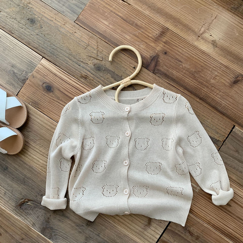 Toddler Bear Knitted Button Cardigan