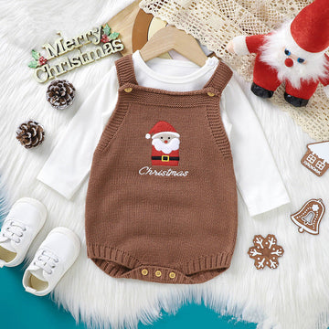 CHRISTMAS Baby Christmas Santa Claus Slogan Bodysuit