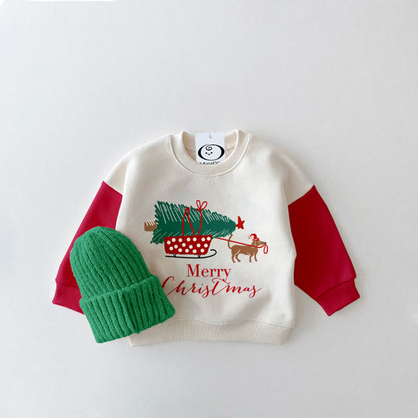 MERRY CHRISTMAS Baby Dog Tree Sweatshirt