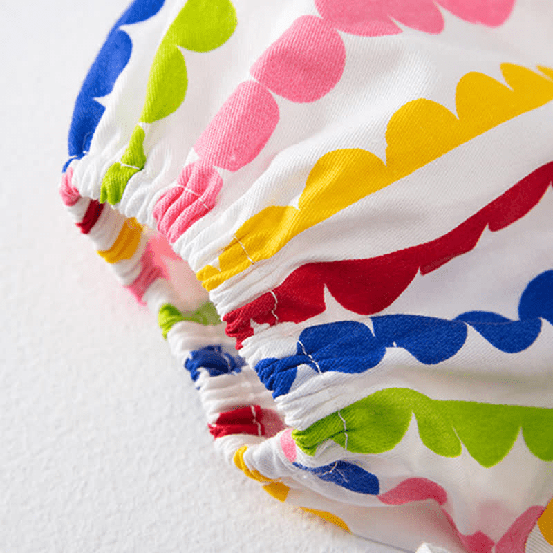 Toddler Colorful Dot Square Neck Dress