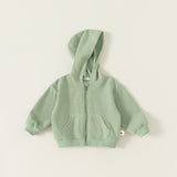 Toddler Casual Loose Solid Color Hooded Zipper Coat