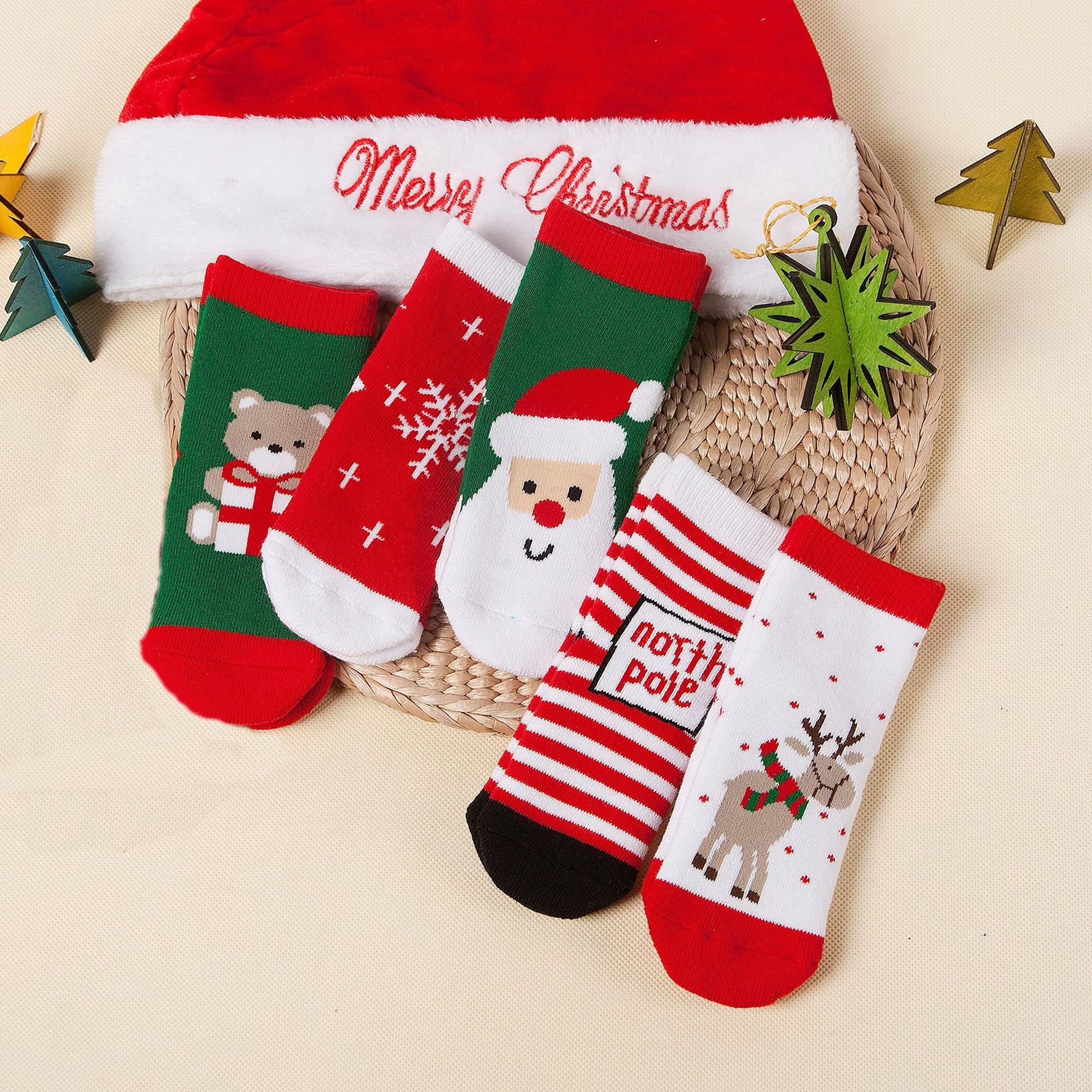 5-pairs Christmas Fleece Socks