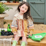 Toddler Girl Ethnic Style Color Block Dress