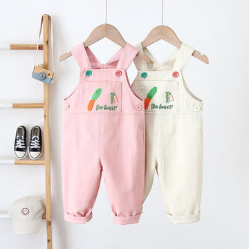 BE HAPPY Baby Embroidered Carrot Strap Suspender