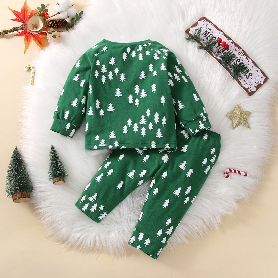 Baby Christmas Trees Green 2 Pieces Set