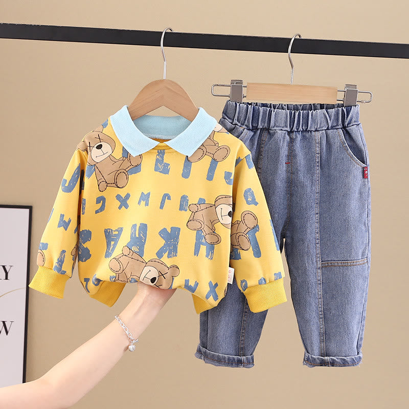 Toddler Slogan Bear 2 Pieces Set