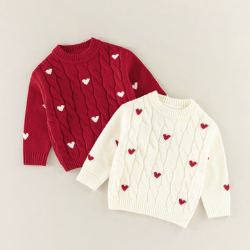 Toddler Heart Twist Knitted Sweater