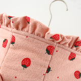 Baby Toddler Ears Strawberry Quilted Coat with Bag