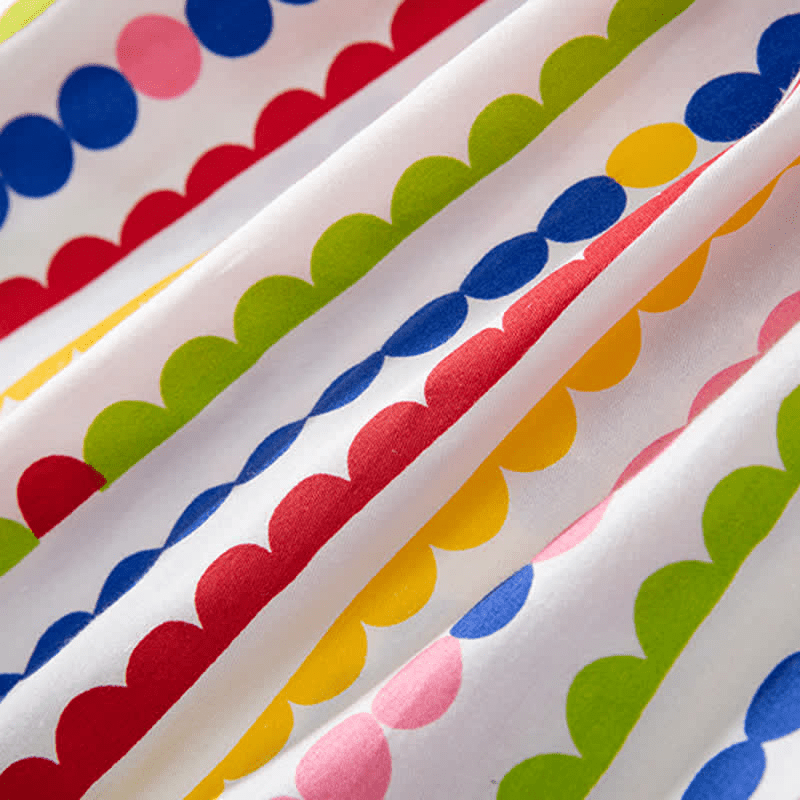 Toddler Colorful Dot Square Neck Dress