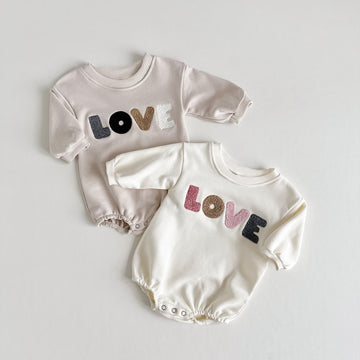 LOVE Baby Slogan Sweet Casual Bodysuit