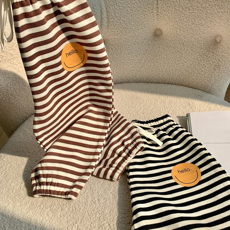 HELLO Toddler Striped Smile Jogger Pants