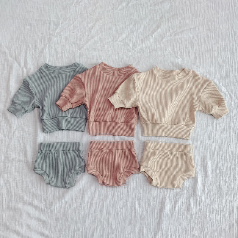 Baby Ribbed Shirt and Shorts Set