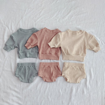 Baby Ribbed Shirt and Shorts Set