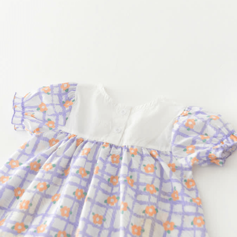 Baby Toddler Plaid Flower Dress