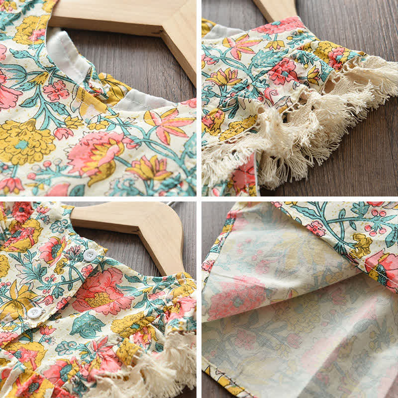 Toddler Girl Ruffle Trim Floral Dress