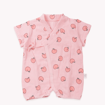 Baby Peach Newborn Kimono Romper