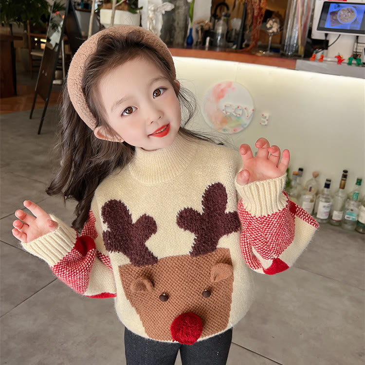 Toddler Cartoon Elk Lovely Knitted Sweater