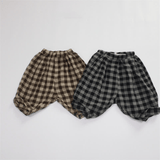 Toddler Boy Retro Plaid Linen Capri Pants
