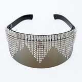 Rhinestone Oversized Mirror Sunglass
