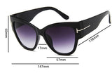 Gradient Lens Gold T Decor Vintage Oversized Frame Cat Eye Sunglasses