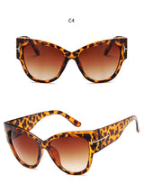 Gradient Lens Gold T Decor Vintage Oversized Frame Cat Eye Sunglasses