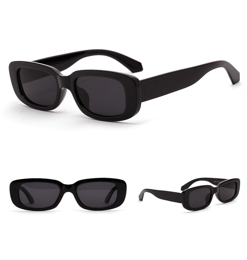 Thick Leopard Rectangular Frame Gradient Retro Sunglasses