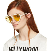 Love Heart Cat Eye Frame Mirror Lens Retro Sunglasses