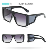 Retro One-Piece Mirror Big Frame Oversized Square Sunglasses