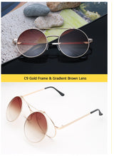 Flip Up Clamshell Classic Round Design Retro Sunglasses