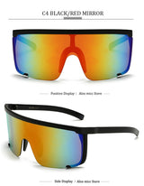 Oversize Mask Shape Flat Top Hood Shield Visor Sunglasses
