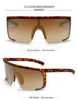 Oversize Mask Shape Flat Top Hood Shield Visor Sunglasses