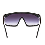 Oversized Frame Gradient Lens Punk Style Square Visor Sunglasses
