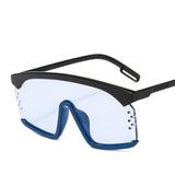 Oversized Frame Gradient Lens Punk Style Square Visor Sunglasses