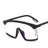 Oversized Frame Gradient Lens Punk Style Square Visor Sunglasses