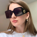 Big Frame Triangular Temple Vintage UV400 Square Sunglasses