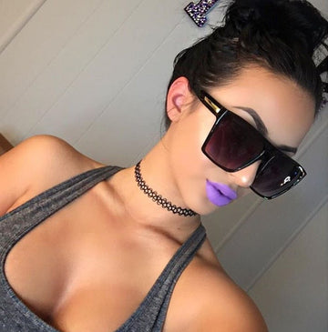 Flat Top Mirror Gradient Luxury Square Sunglasses
