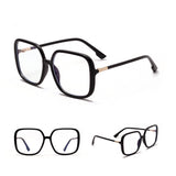 Oversize Anti-blue Light Vintage Retro Clear Square Eyeglasses